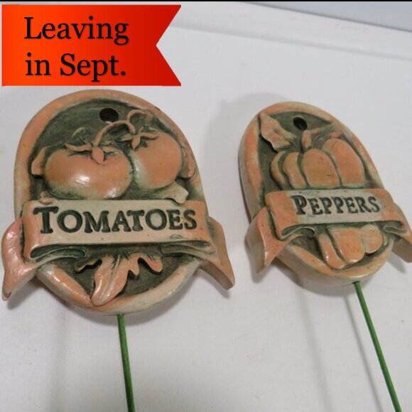 Tomatoes, Peppers Garden Themed Resin Plaques (Great for wreath making) PEACH - Picture 1 of 12